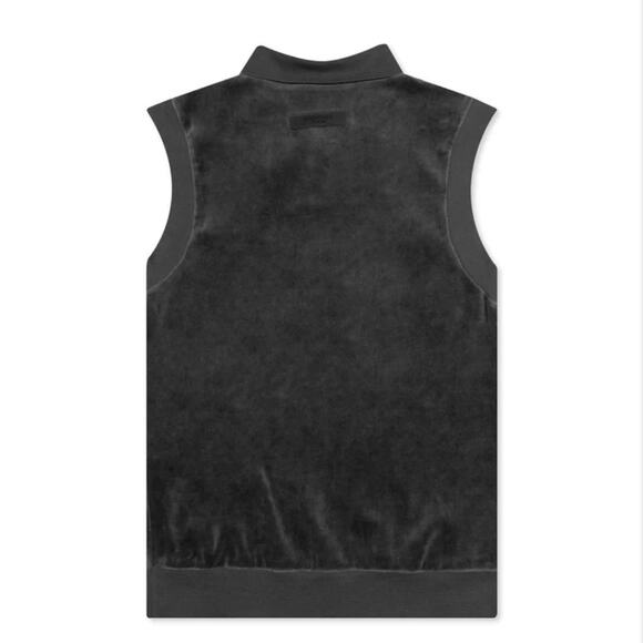 Fear Of God Essentials Women’s Sleeveless Velour Polo In Iron - Picture 3 of 12